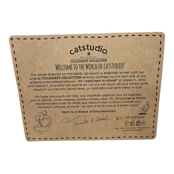 Catstudio Collegiate Indiana University Hoosiers Zipper Pouch Travel Bag NWT Yel - Picture 5 of 8